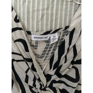 Midnight Sky Brand Black and White Abstract Top